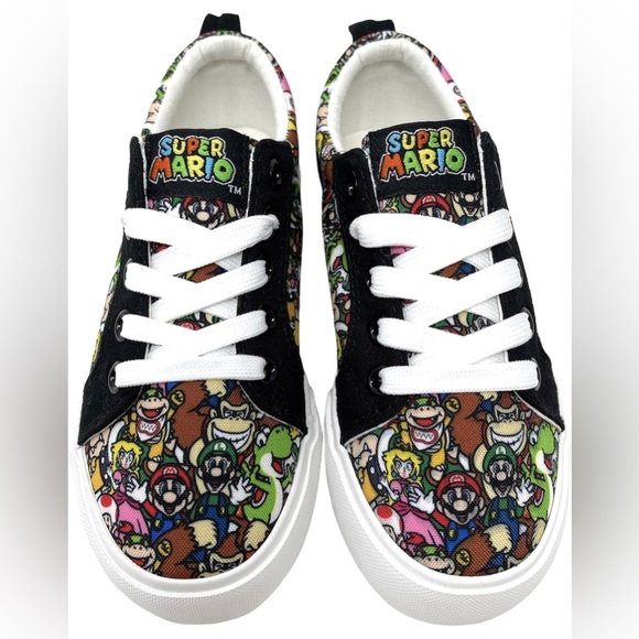 Super Mario Brothers Game Over Nintendo Lace Up Shoes New with Tags Boy or Girls - Picture 2 of 7